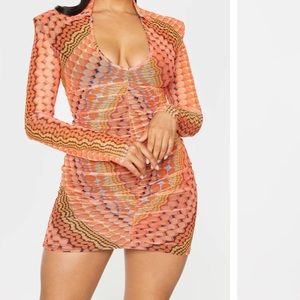 Orange mesh dress